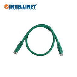 INTELLINET Patch Cable, Cat5e compatible, U/UTP, 0.5m green