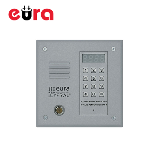 Spoljni digitalni panel "eura" CYFRAL PC-1000D silver sa ugradjenom digitalnom elektronikom za 255 apartmana i citacem RFID kartica