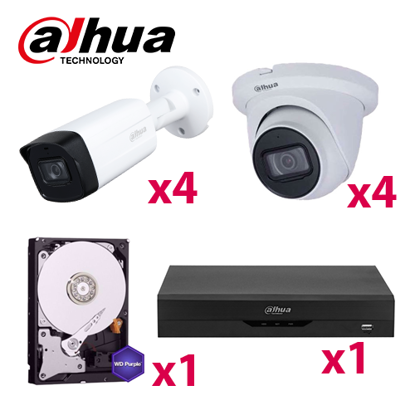 Paket HD Dahua 4+4 kamere 2MP, XVR 8CH 2MP,1TB HD