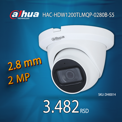 DAHUA HAC-HDW1200TLMQP-0280B-S5 dome kamera 2.8mm 2MP