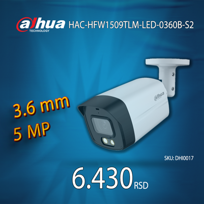 DAHUA HAC-HFW1509TLM-LED-0360B-S2 bullet kamera 3,6mm 5MP
