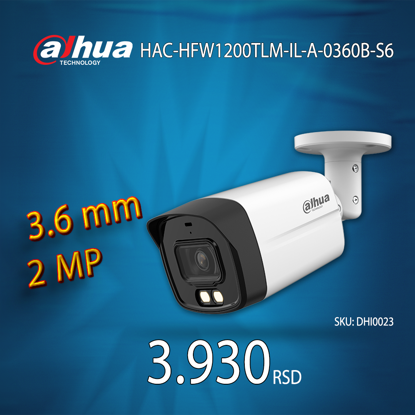 DAHUA HAC-HFW1200TLM-IL-A-0360B-S6 bullet kamera 3,6mm 2MP