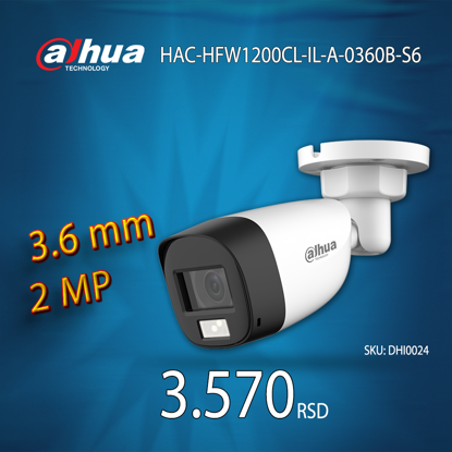 DAHUA HAC-HFW1200CL-IL-A-0360B-S6 bullet kamera 3,6mm 2MP