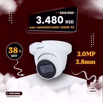 DAHUA HAC-HDW1200TLMQP-0280B-S5 dome kamera 2.8mm 2MP