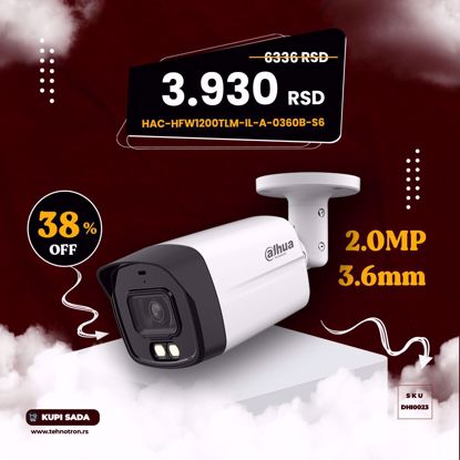 DAHUA HAC-HFW1200TLM-IL-A-0360B-S6 bullet kamera 3,6mm 2MP