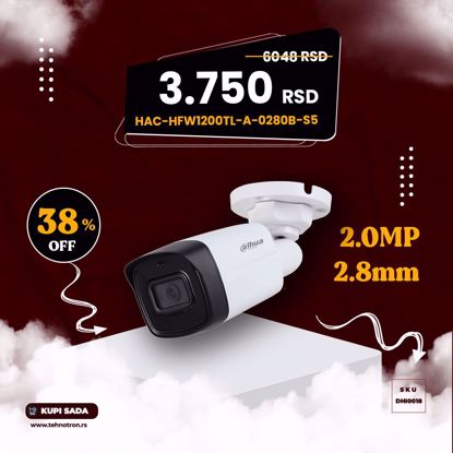 DAHUA HAC-HFW1200TL-A-0280B-S5 bullet kamera 2,8mm 2MP