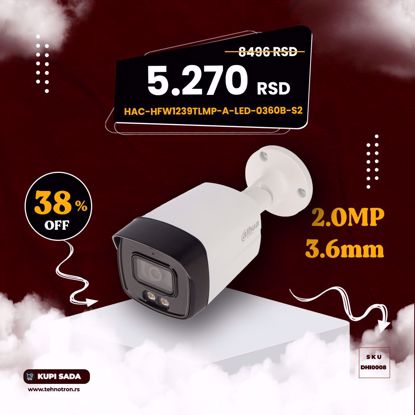 DAHUA HAC-HFW1239TLMP-A-LED-0360B-S2 bullet kamera 3.6mm 2MP