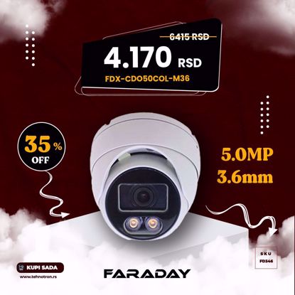 Faraday FDX-CDO50COL-M36 dome kamera 3.6mm 5MP