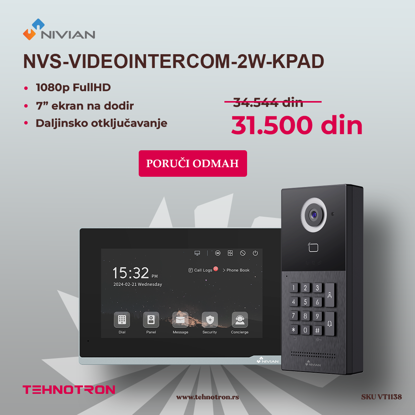 Nivian NVS-Videointercom-2W-Video interfon 2 žice IP65