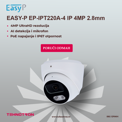 EASY-P EP-IPT220A-4 Turret IP 4Mpx 2.8mm 25m UMD MD2.0 MIC PoE AI IP67