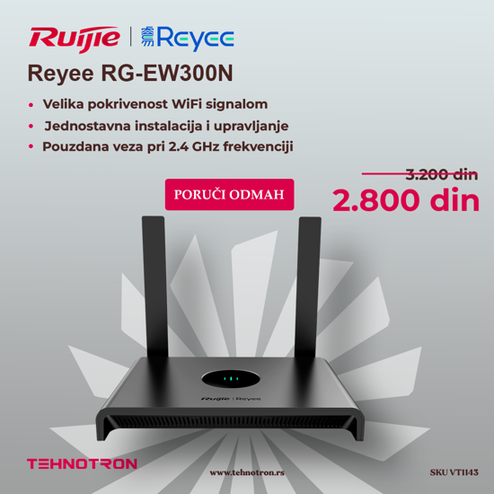 Reyee RG-EW300N bežicni WiFi ruter 2,4 GHz