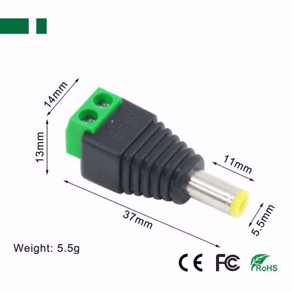 CasView CBN-015-2 DC Muski konektor sa srafovima (5.5 × 2.1 mm, bez lemljenja)