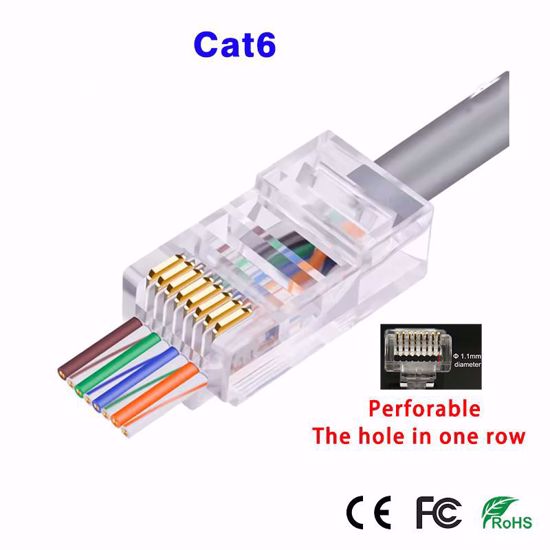 CasView CRJ-P6 Probojni RJ45 “Through Hole” mrezni konektor (CAT6/6A)