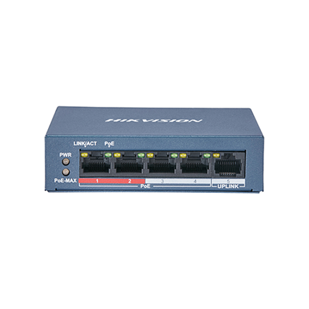 Hikvision DS-3E0105P-E/M(C) 4-portni (4+1) neupravljivi megabitni PoE switch-01