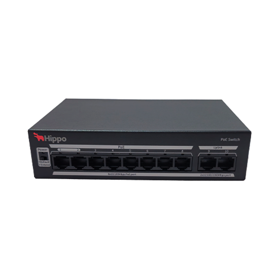 Hippo HP2020-8T2GT-LPOE-IN 8-portni neupravljivi megabitni PoE Switch 65W