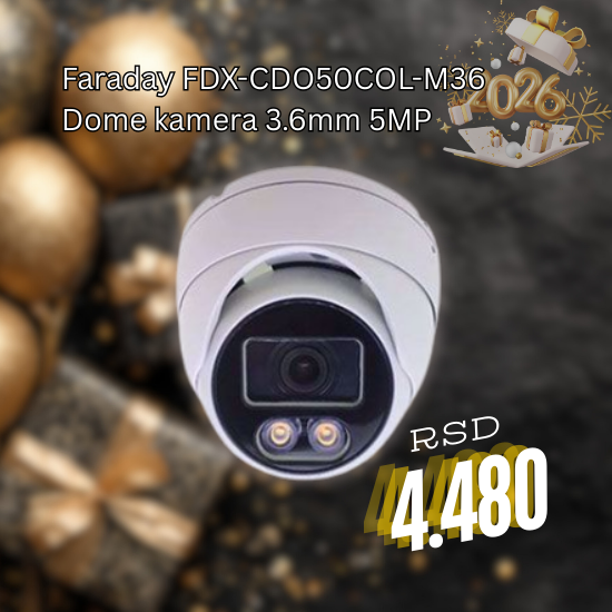 Faraday FDX-CDO50COL-M36 dome kamera 3.6mm 5MP