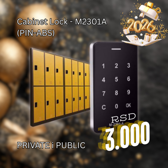 XT Pametna brava za ormarice – Model M2301A (PIN-ABS)