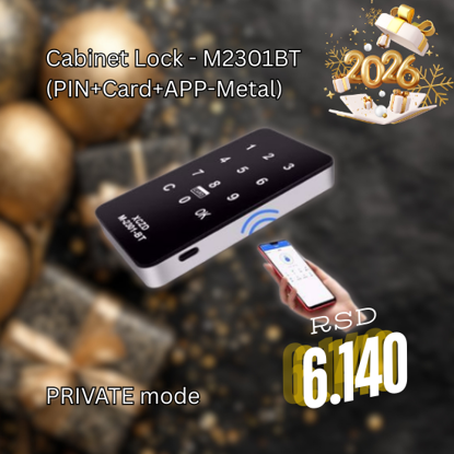 XT Pametna brava za ormarice – Model M2301BT (PIN+Card+APP-Metal)