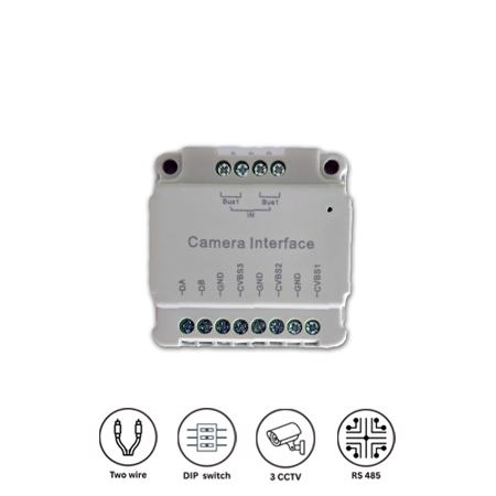 Hippo T-CI Analogni interfejs za CCTV kamere na interfon, 2-žicni, 3 kamere