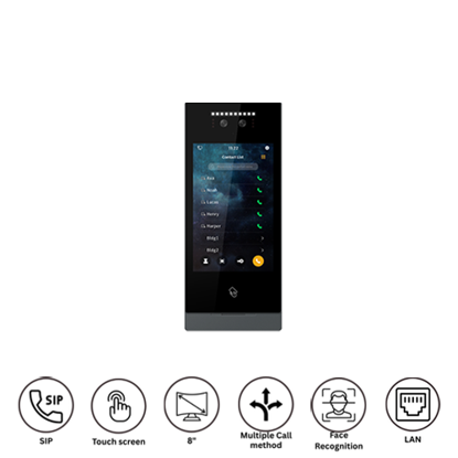 Hippo SO801-P48 Spoljna nadgradna interfonska jedinica 8" IPS, 2MP kamera, PoE, prepoznavanje lica