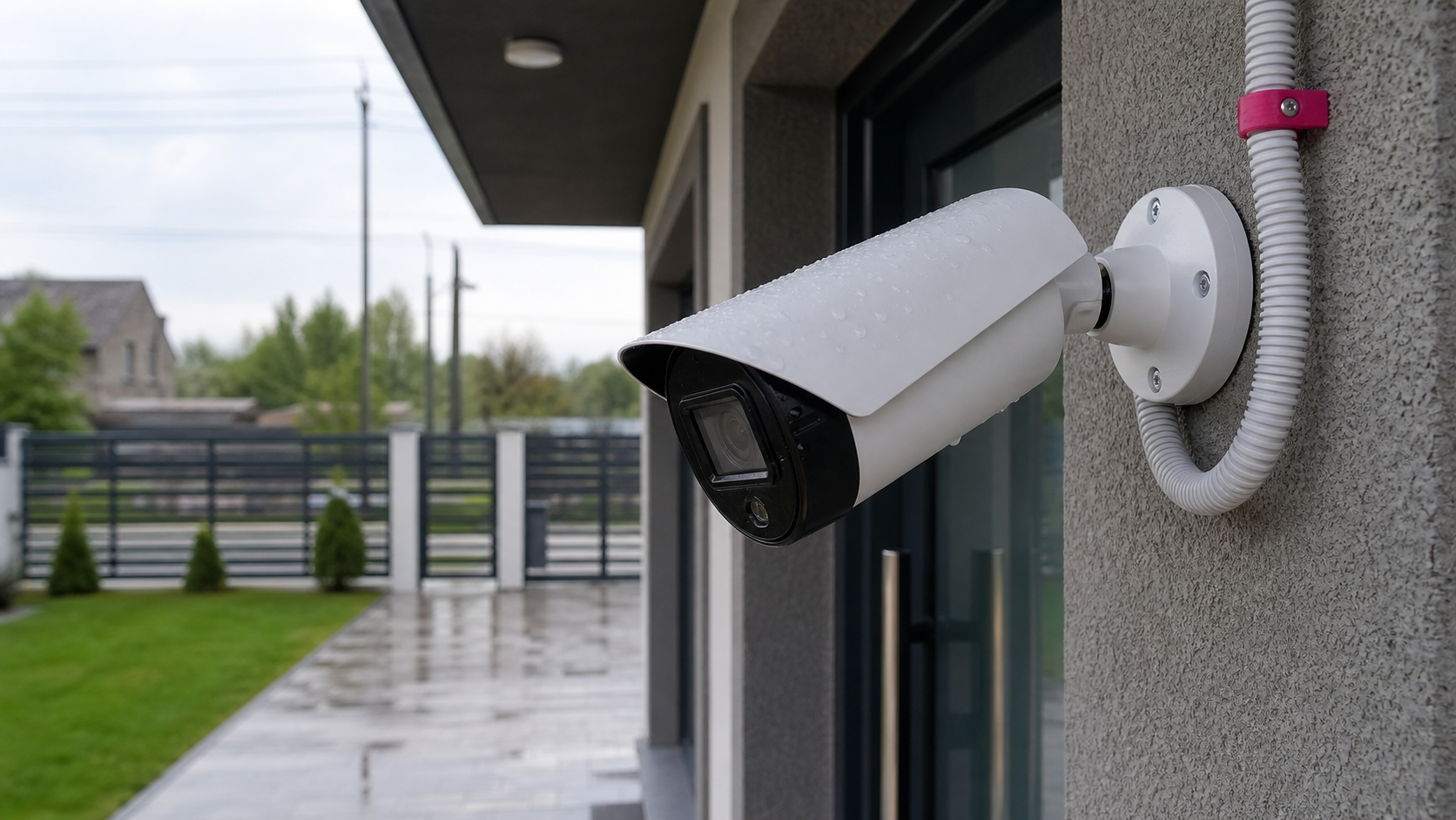 Spoljna kamera za video nadzor postavljena na fasadi objekta
