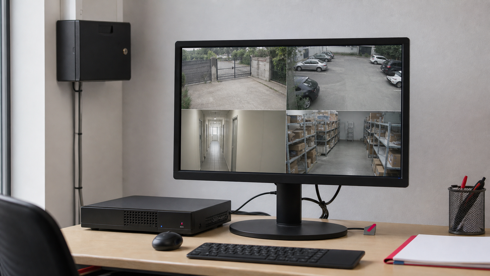 Monitor za video nadzor sa prikazom više kamera u maloj kontrolnoj zoni