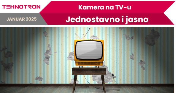 Kamera za video nadzor prikazana na televizoru preko snimača