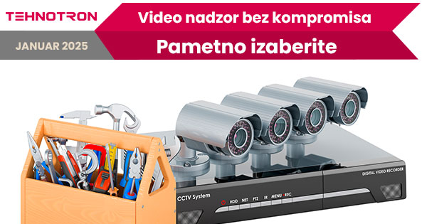 Komplet za video nadzor sa kamerama, snimačem, hard diskom i kablovima