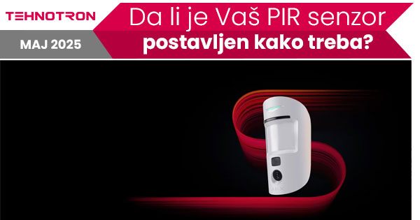 PIR senzor pokreta pravilno postavljen u hodniku kod ulaza