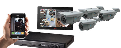 DVR NVR i Pentabrid snimač povezani sa kamerama i hard diskom