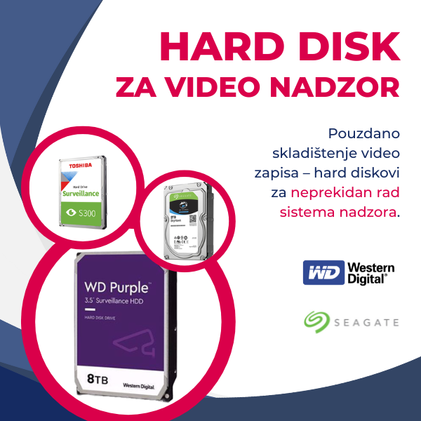 HDD diskovi za video nadzor – optimizovani za rad 24/7