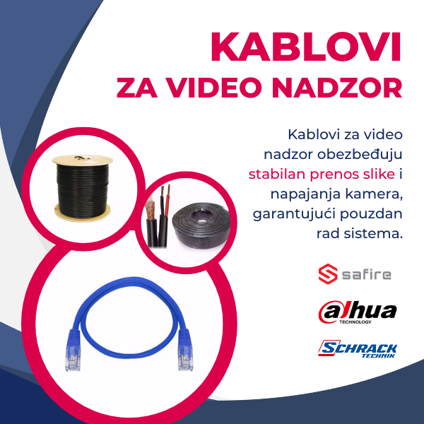 Kablovi i napajanja za video nadzor – stabilna veza i siguran rad sistema