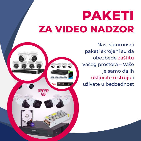 Paketi video nadzora – kompletna rešenja sa kamerama, snimačem i HDD-om